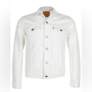New Levis Jacket Mens Denim Trucker Jacket Jeans White Standard Size 2XL